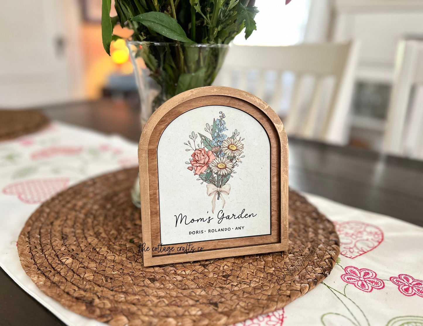 Birth Flower Bouquet, Personalized Mothers Day Gift, Birth Flower Display,Wood Birth Flower, Grandmas Garden, Personalized Gifts