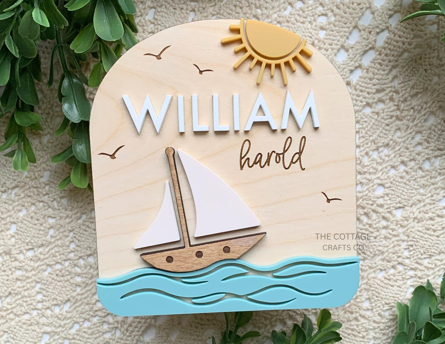 Nautical Baby Name Sign: Ocean Nursery Decor, Newborn Photo Prop