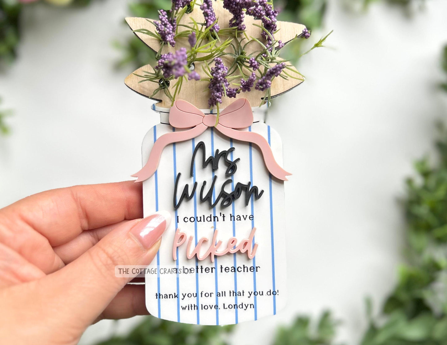 Teacher Appreciation Gift, Flowers Holder,Magnet frame, Personalized Teacher Gift, End Of Year Gifts, Teacher Gift Tag