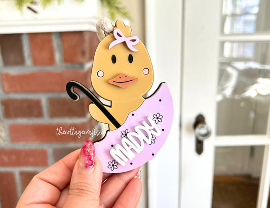 Duck Easter Basket Tag,Easter  Basket Tag, Personalized Easter Basket Name Tag, Ballerina Gifts, Gifts for kids, Spring Decor