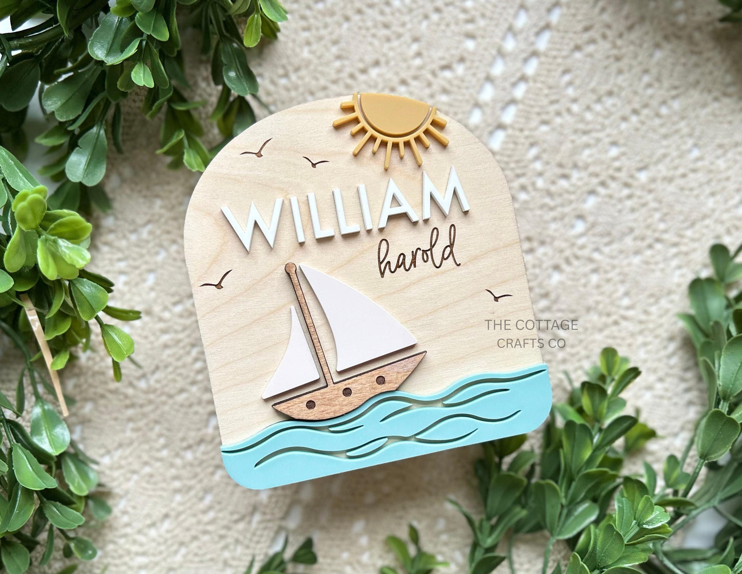 Nautical baby sign, Ocean Name Sign,Ocean Nursery, Beach baby shower,Fresh 48 Name Plaque,Hi My Name Is,Newborn Photo Prop
