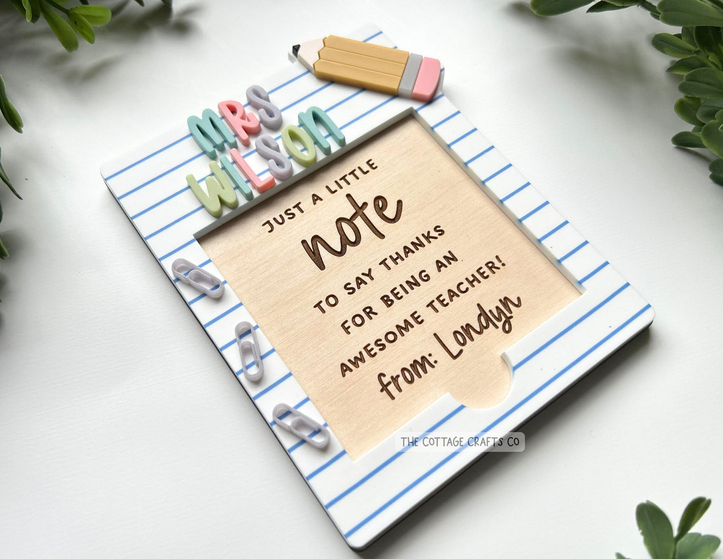 Sticky Note Holder,  Teacher Gift,End Of The Year Gift , School supplies, Personalized Teacher Gifts, Teacher appreciation,Gift from student
