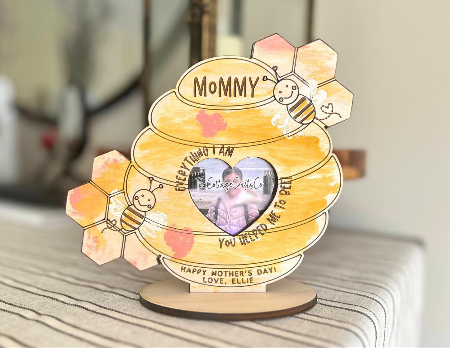 DIY Mother's Day Paint Kit, Bee Gift, Mother's Day Picture Frame, Mothers Day Gift, Wallet Size Photo Frame, DIY Craft for kids