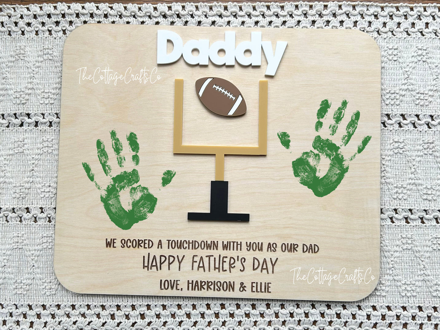 Father's Day Gift, Football Gifts,Kids DIY, Gifts for Dad, Grandparents Gift, Holiday Keepsake