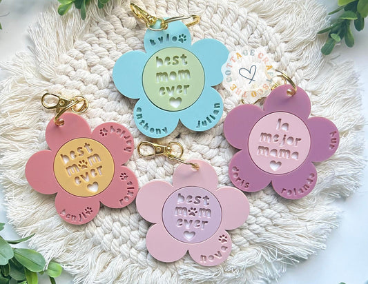 Best Mom Keychain, Best mama ever, Mother's Day Gift, Personalized  Gift, Keepsake Gift,Mama keychain with kids name, Dog Mama Gift,
