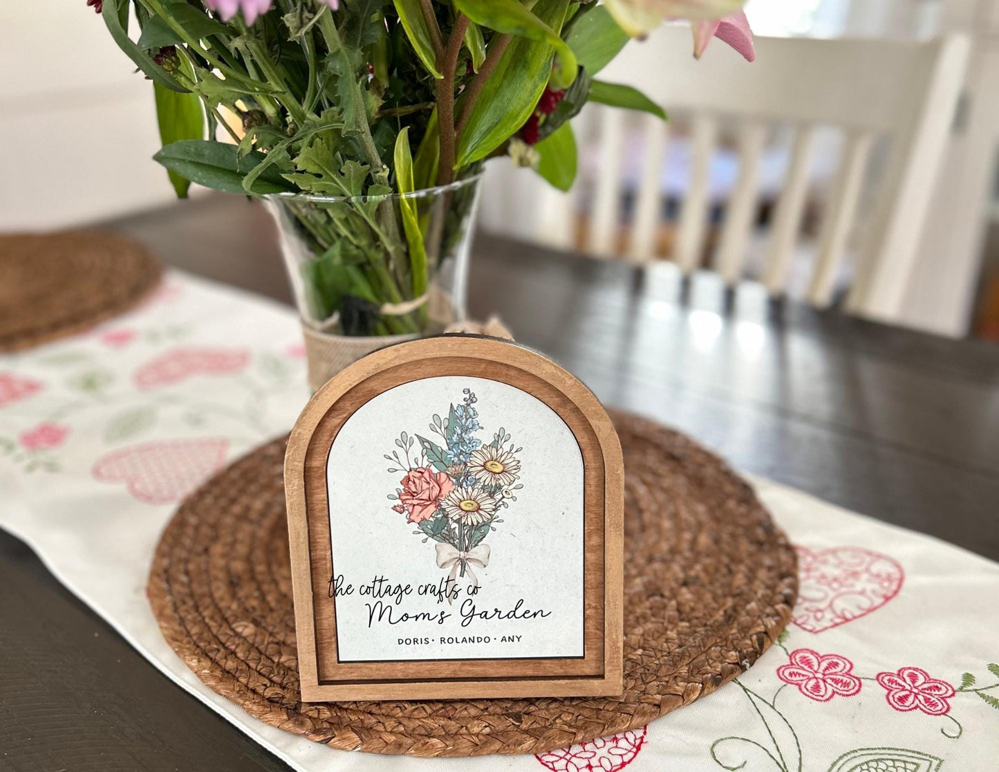 Birth Flower Bouquet, Personalized Mothers Day Gift, Birth Flower Display,Wood Birth Flower, Grandmas Garden, Personalized Gifts