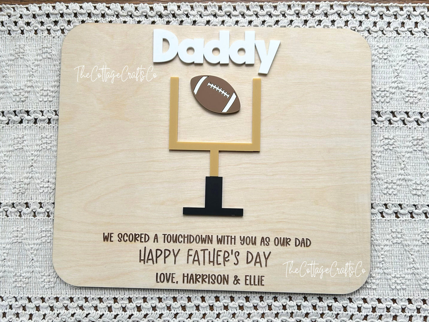 Father's Day Gift, Football Gifts,Kids DIY, Gifts for Dad, Grandparents Gift, Holiday Keepsake