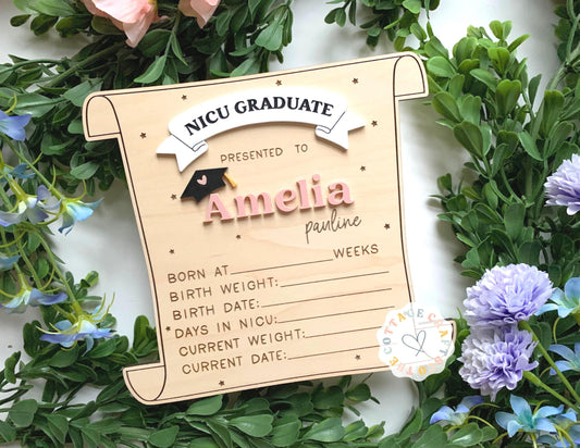 NICU Graduate,  nicu sign for Hospital, nicu warrior gift,Hi My Name Is,Newborn Photo Prop, Baby Boy Birth Sign,Sign For New Baby,