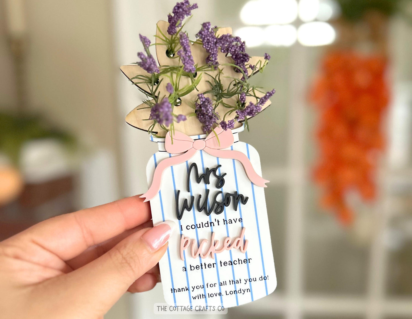 Teacher Appreciation Gift, Flowers Holder,Magnet frame, Personalized Teacher Gift, End Of Year Gifts, Teacher Gift Tag