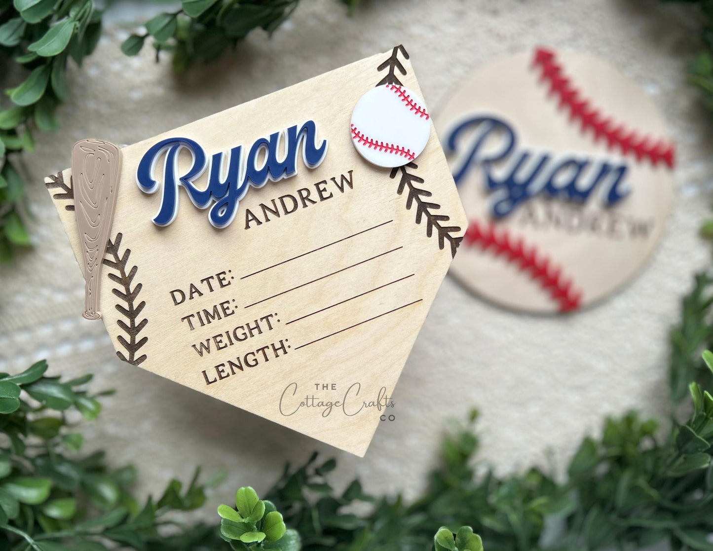 Baseball Baby Announcement, Baby Birth Sign, Birth Announcement,  Name Sign,Fresh 48,Hi My Name Is,Newborn Photo, Sport Name Sign