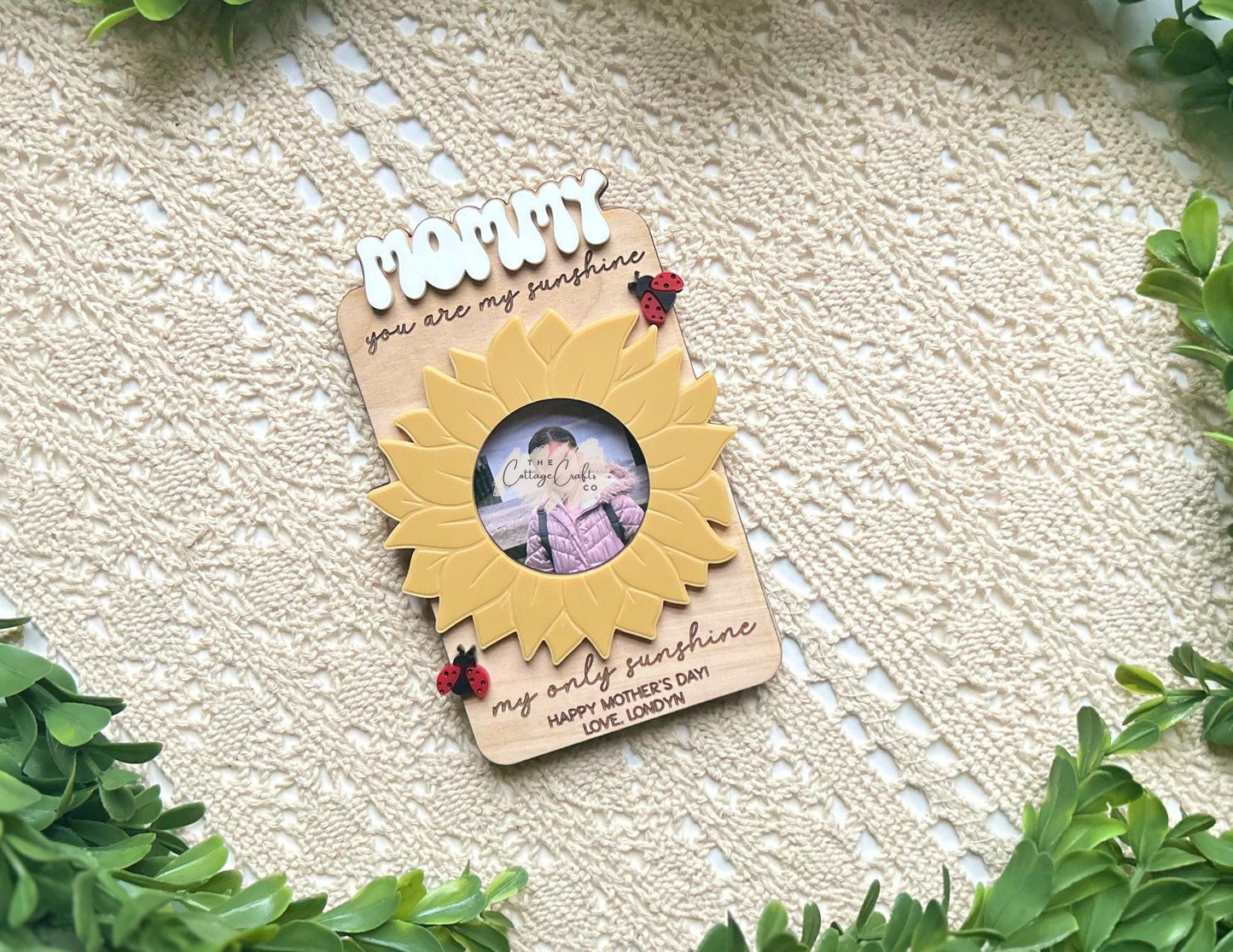 Fridge Photo Magnet, Mother's Day Picture Frame, Mothers Day Gift, You new my sunshine, gift for her, Wallet Size Photo Frame, Gifts for Mom
