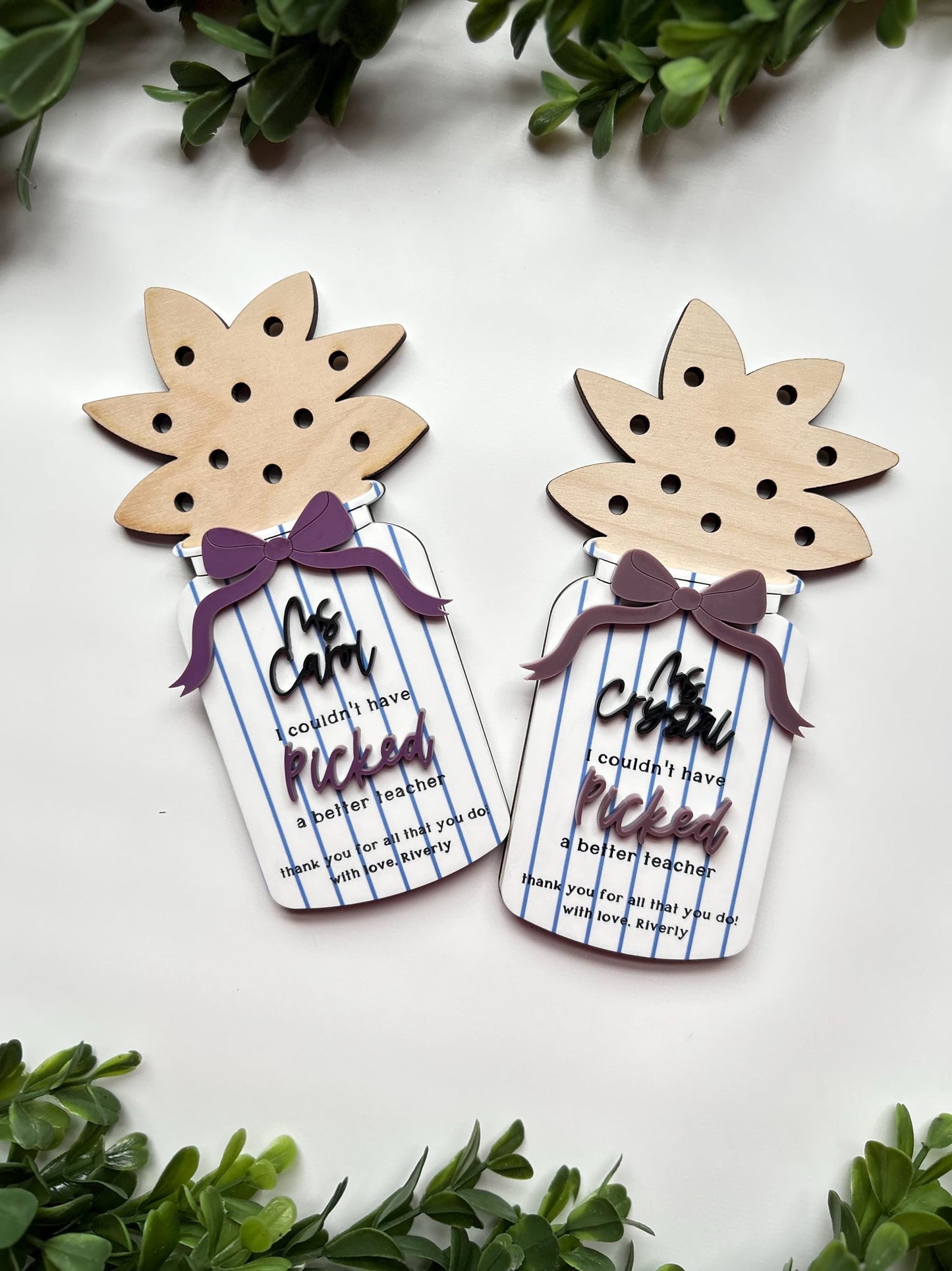 Teacher Appreciation Gift, Flowers Holder,Magnet frame, Personalized Teacher Gift, End Of Year Gifts, Teacher Gift Tag