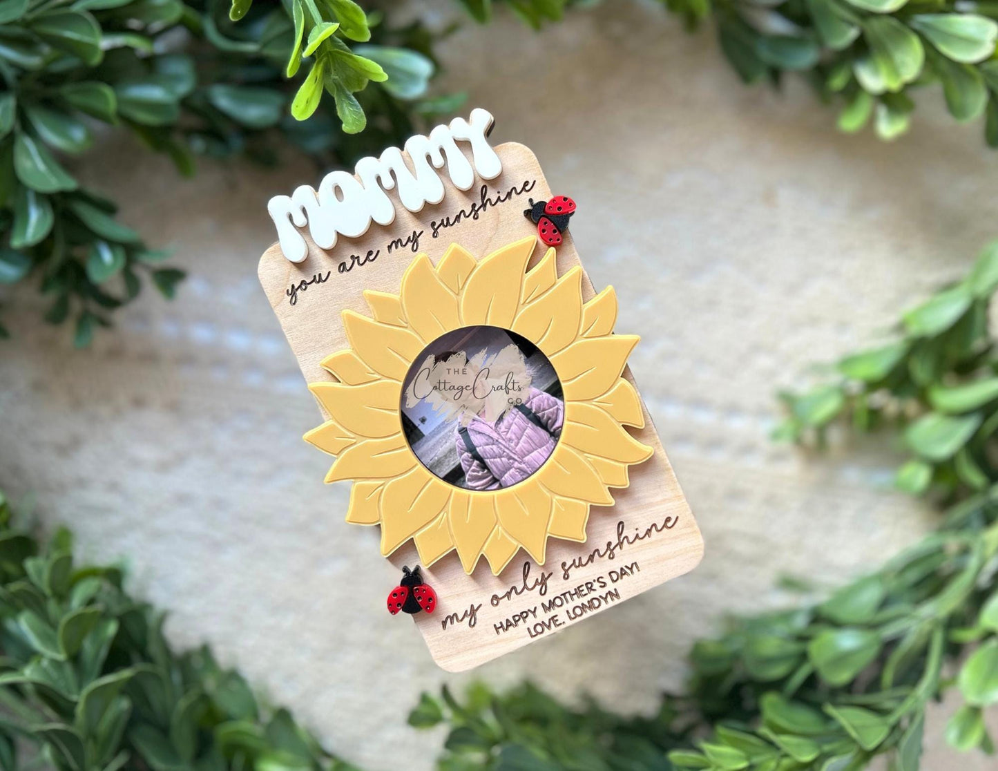 Fridge Photo Magnet, Mother's Day Picture Frame, Mothers Day Gift, You new my sunshine, gift for her, Wallet Size Photo Frame, Gifts for Mom