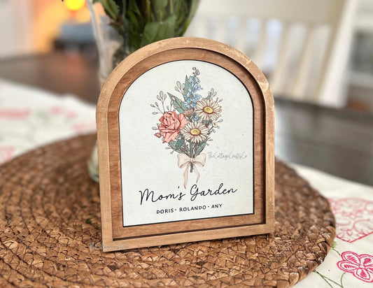 Birth Flower Bouquet, Personalized Mothers Day Gift, Birth Flower Display,Wood Birth Flower, Grandmas Garden, Personalized Gifts