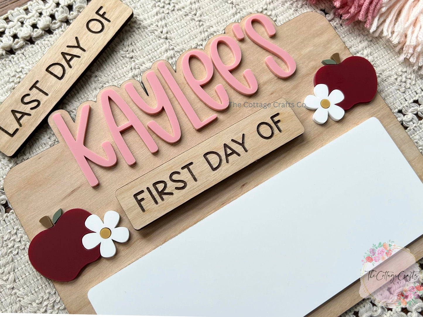 Personalized First Day of School Sign: Interchangeable Back to School Prop