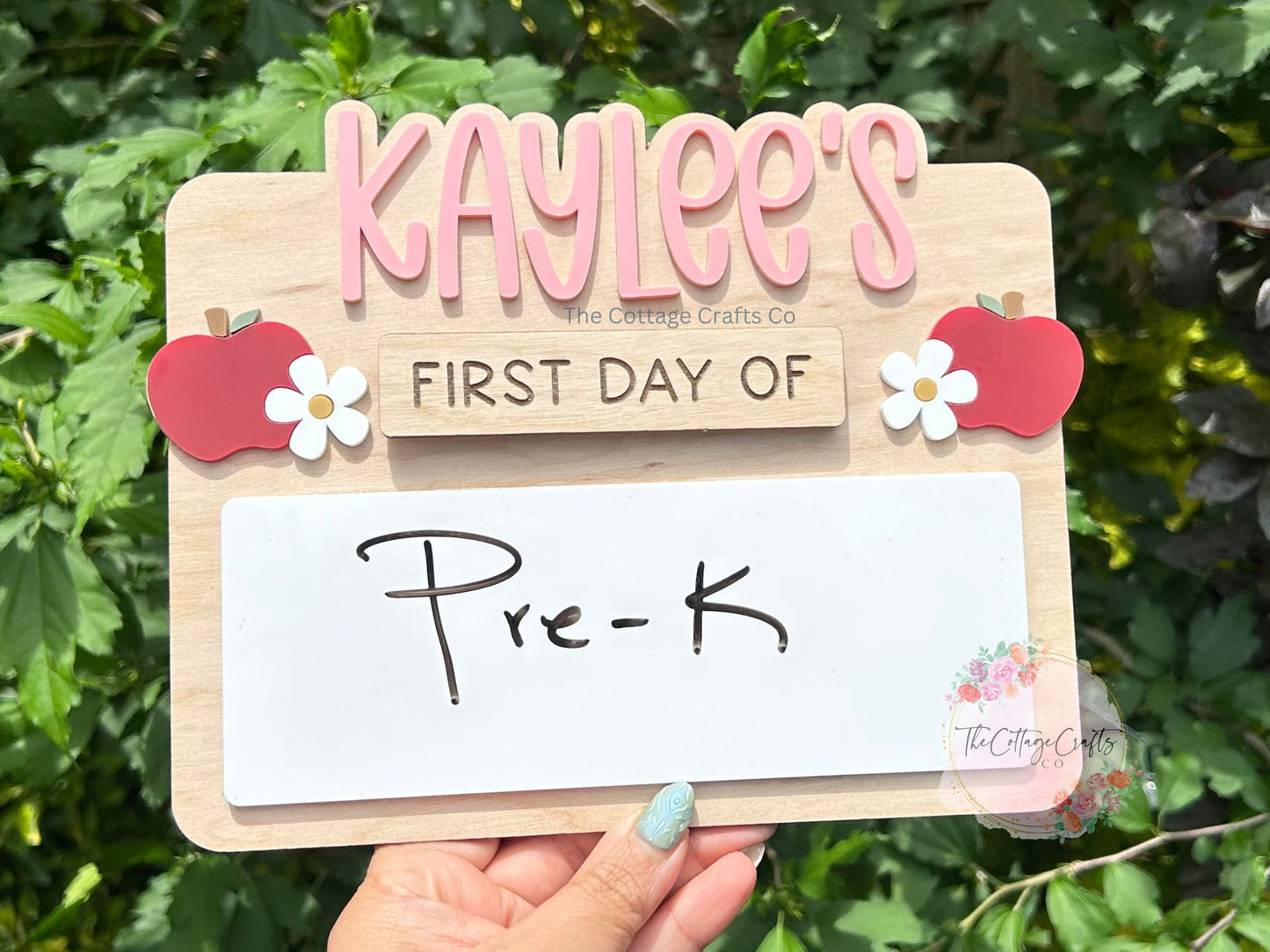 Personalized First Day of School Sign: Interchangeable Back to School Prop