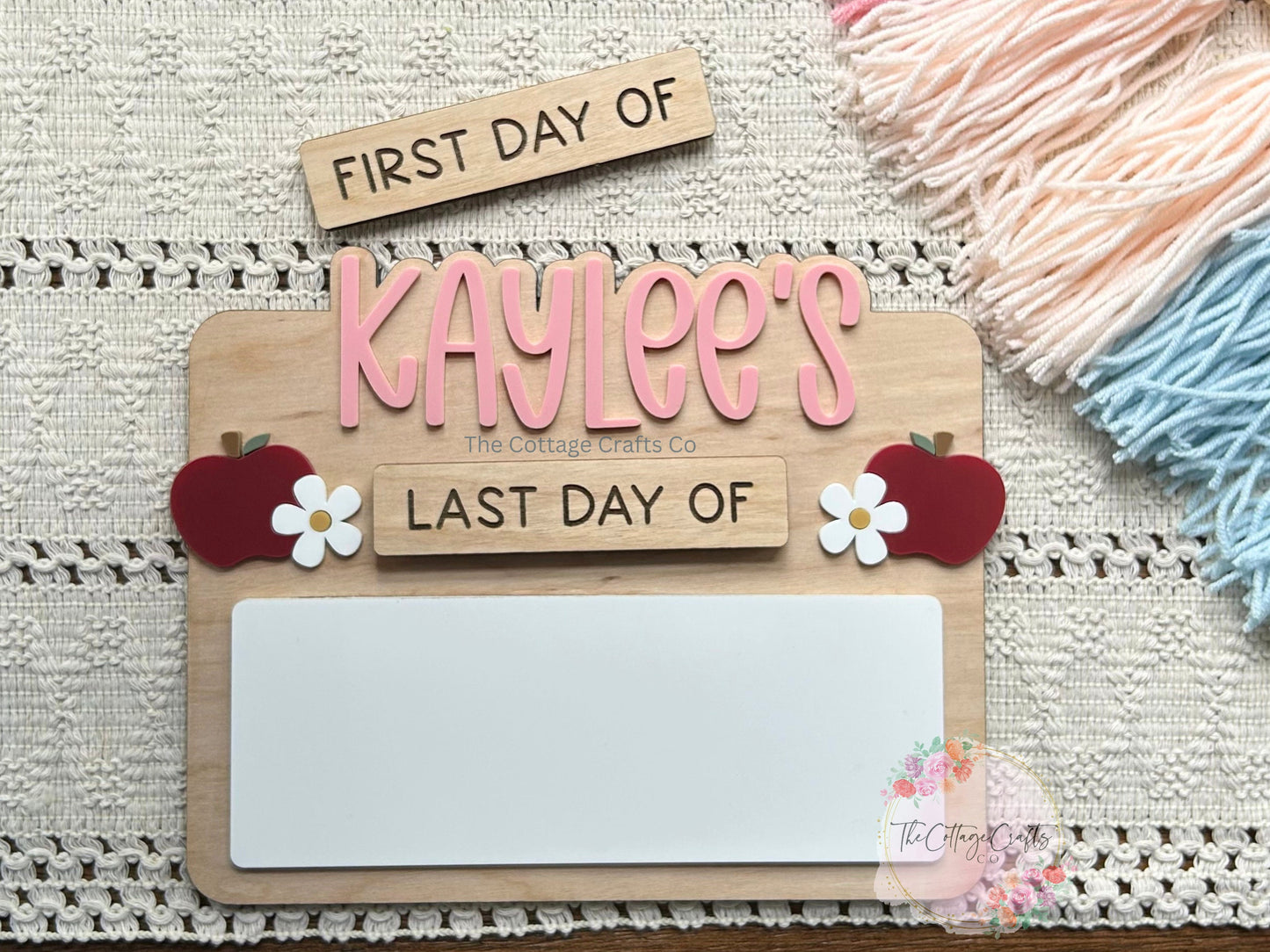 Personalized First Day of School Sign: Interchangeable Back to School Prop