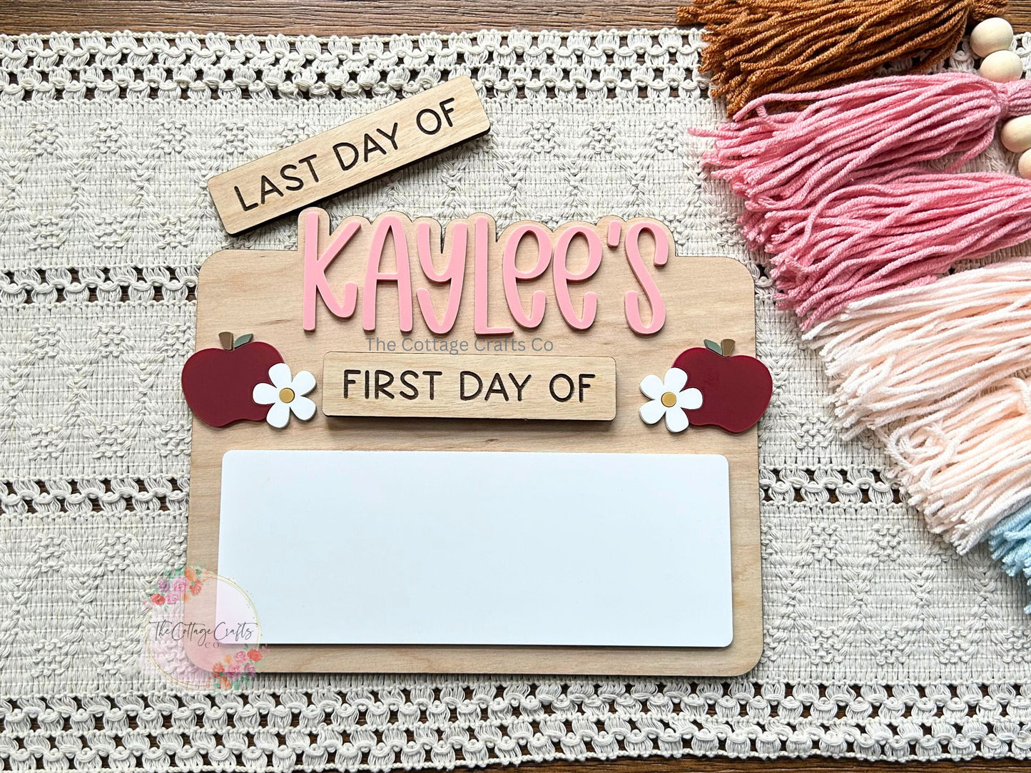 Personalized First Day of School Sign: Interchangeable Back to School Prop