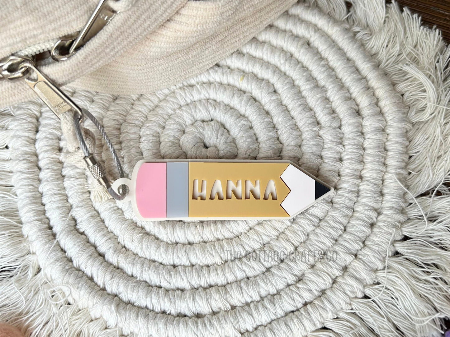 Personalized Pencil Keychain: Acrylic Backpack Tag, Back to School
