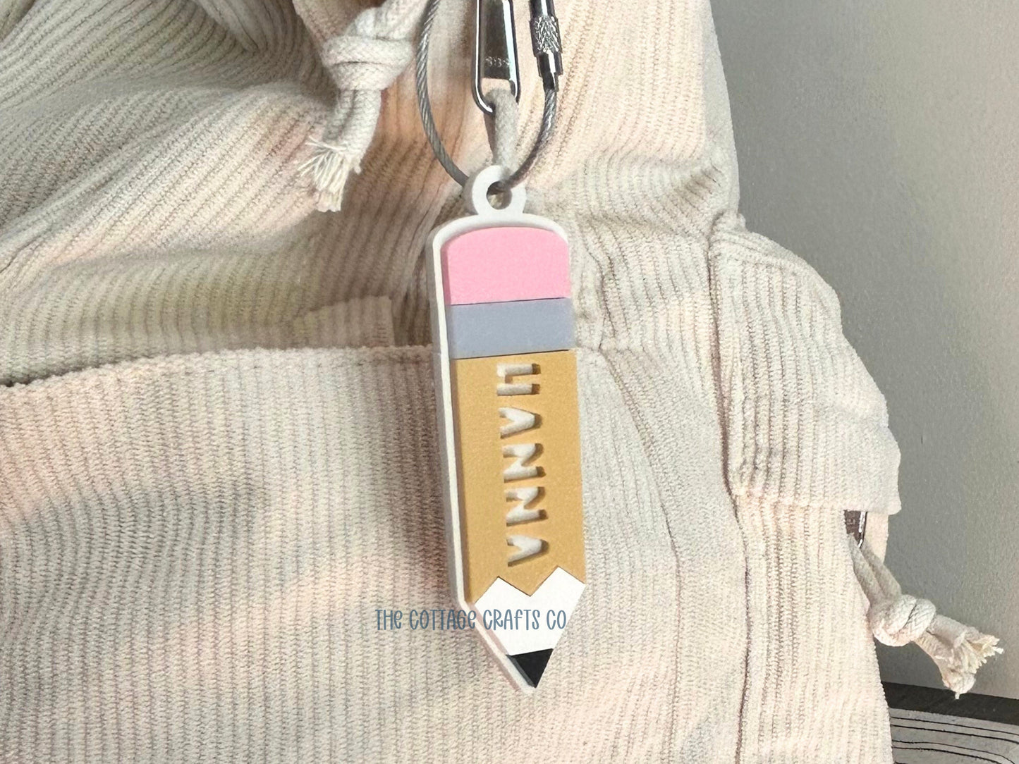 Personalized Pencil Keychain: Acrylic Backpack Tag, Back to School