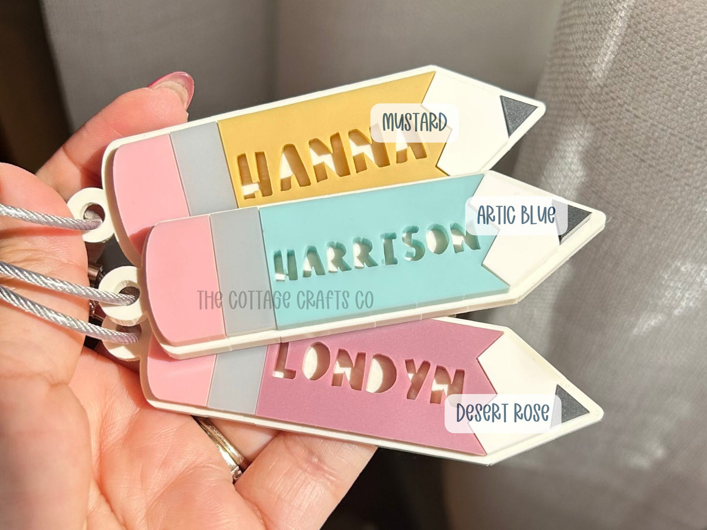 Personalized Pencil Keychain: Acrylic Backpack Tag, Back to School
