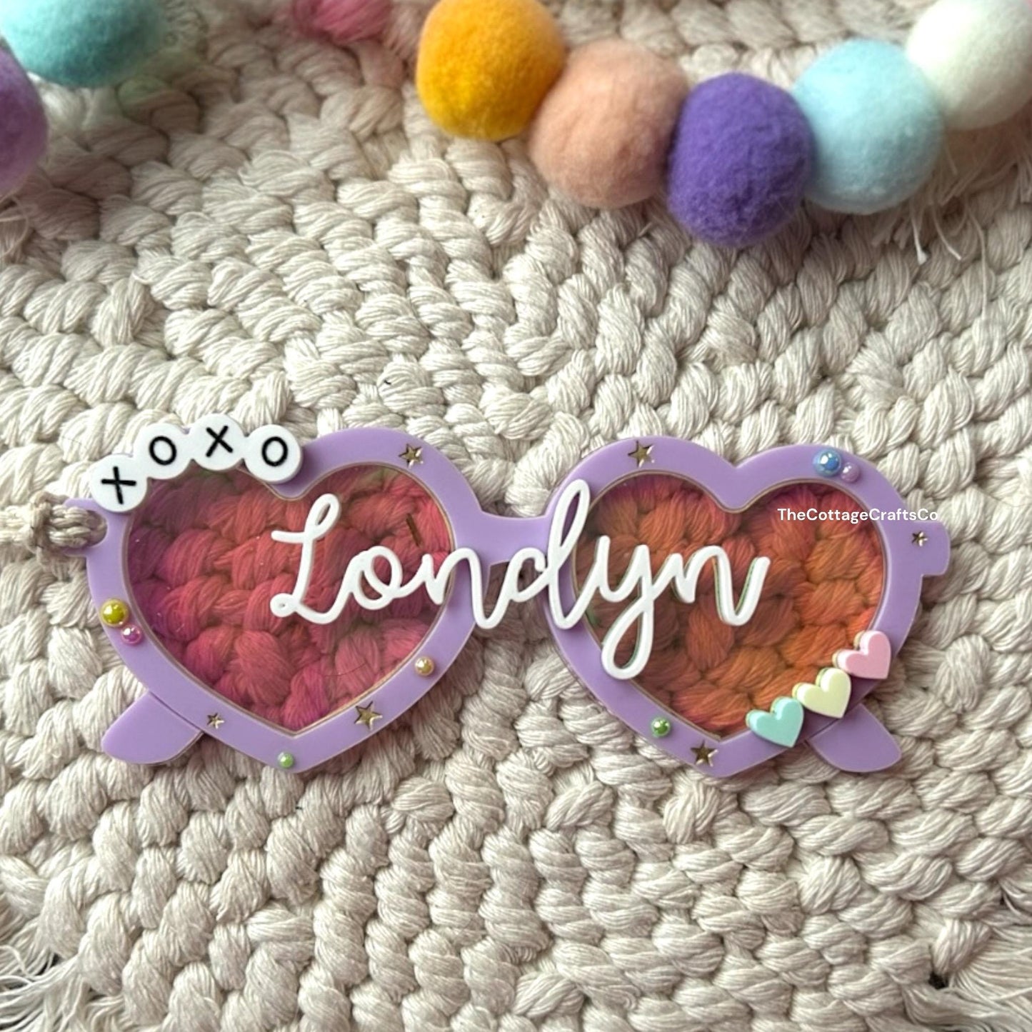 Valentines Day tag,Heart glasses tag, Personalized Name Gift Basket, Acrylic Gift Tag, gift basket tag, Strawberry Tag