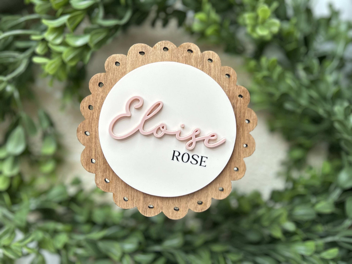 Wooden Baby Name Announcement Sign: Newborn Photo Prop