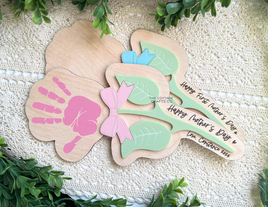 Personalized Handprint Flower Sign, DIY Mother's Day Keepsake,Mother's Day Sign, Mother's Day Gift