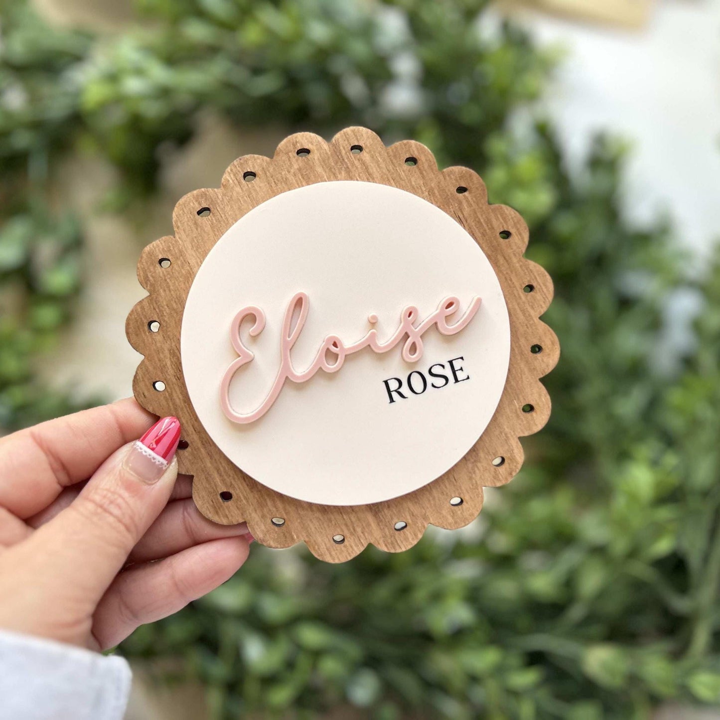 Wooden Baby Name Announcement Sign: Newborn Photo Prop