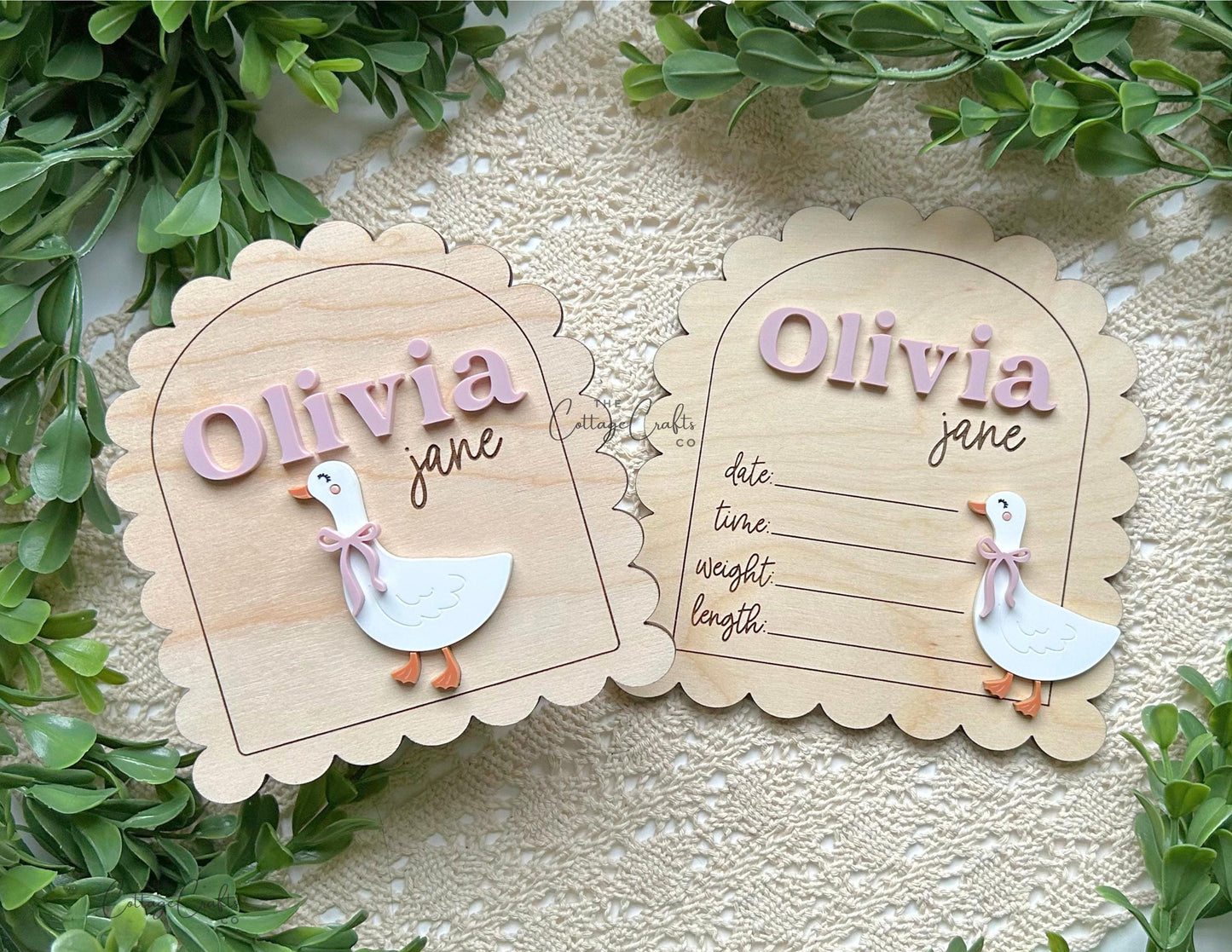 Goose Birth Announcement Sign: Personalized Newborn Photo Prop
