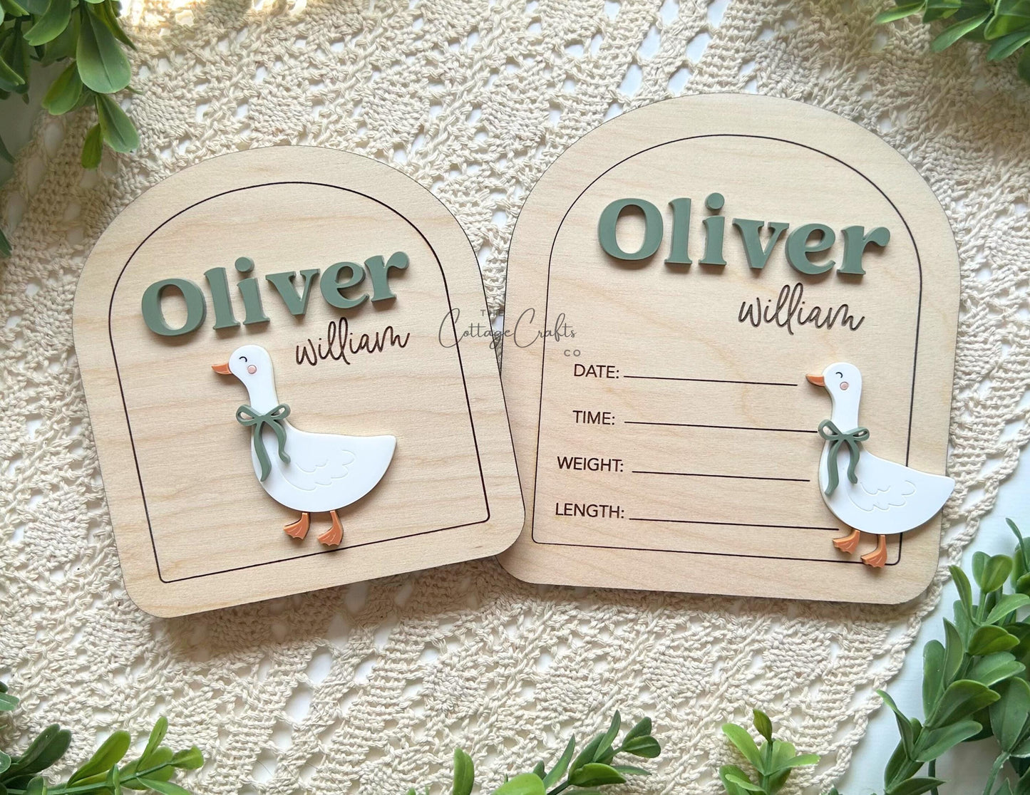 Goose Birth Announcement Sign: Personalized Newborn Photo Prop