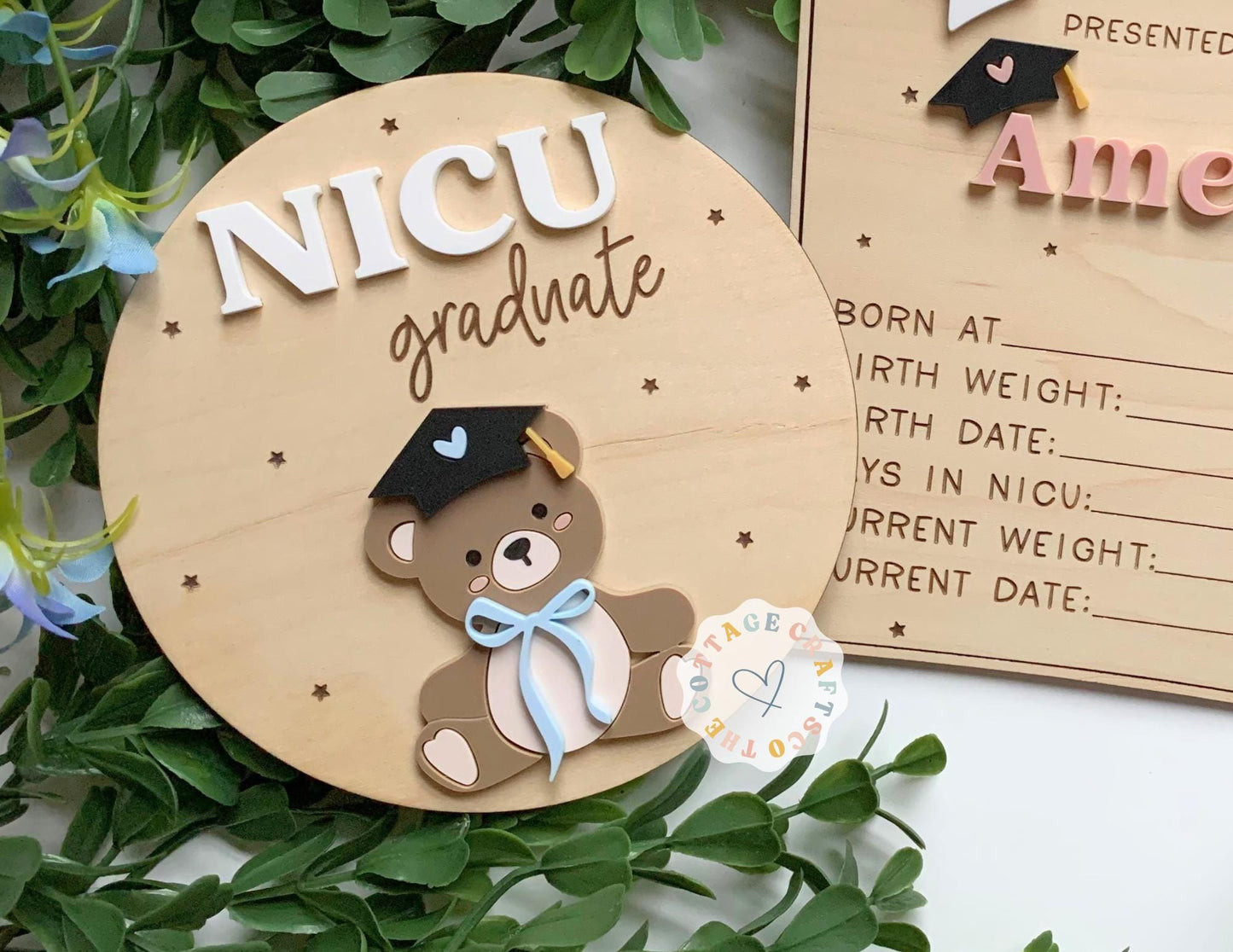 NICU Graduate Bear Sign: Newborn Photo Prop, Hospital Gift