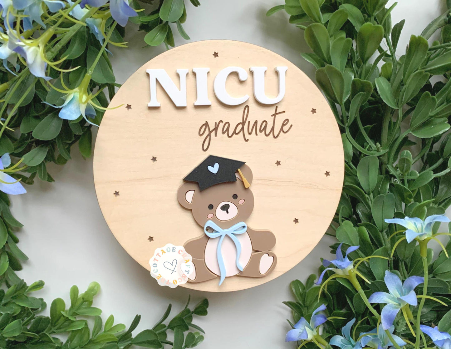 NICU Graduate Bear Sign: Newborn Photo Prop, Hospital Gift