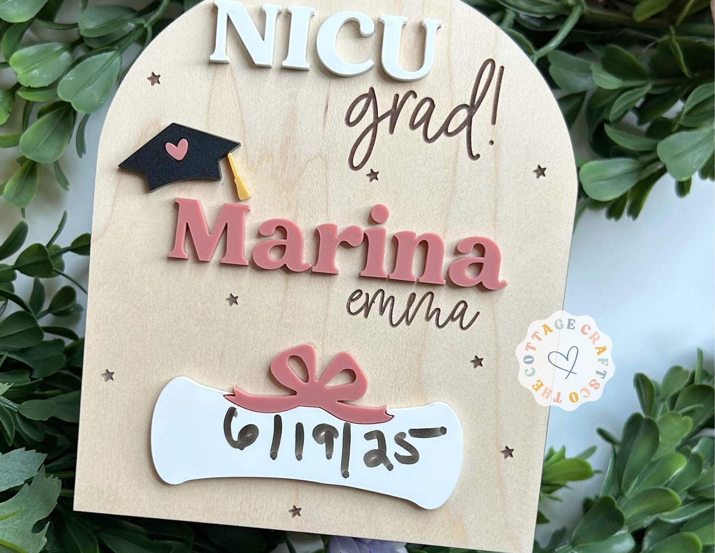 NICU Graduate Photo Prop: Personalized Baby Name Sign