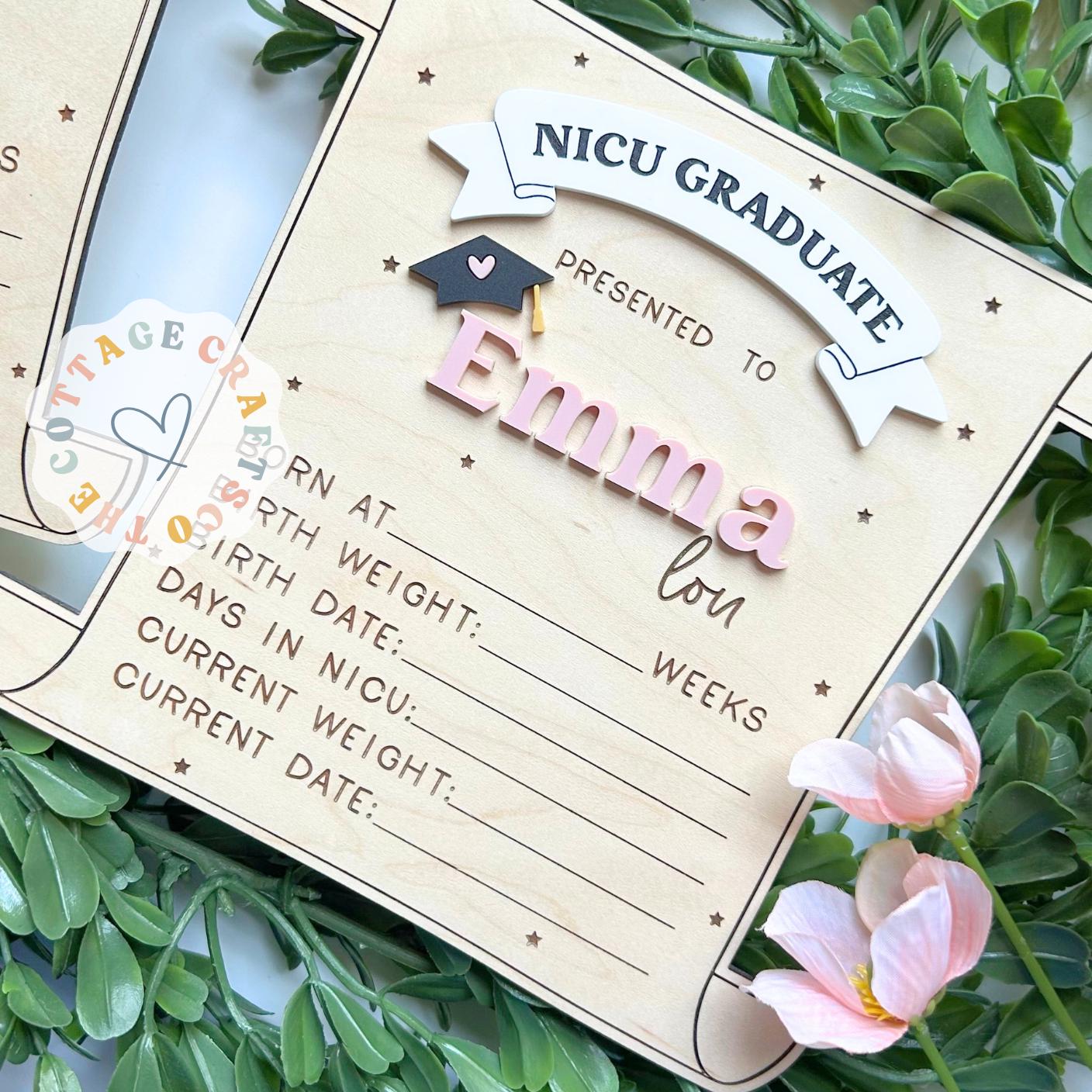 NICU Certificate, NICU Graduate,  nicu sign for Hospital, nicu warrior gift,Newborn Photo Prop, Baby Boy Birth Sign,Sign For New Baby,