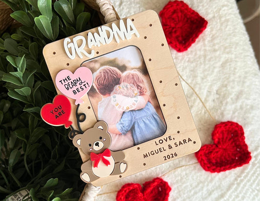 Valentine’s Day Picture Frame, You Are The Bearly Best , Fridge Photo Magnet, Gift Photo Frame, Gift for Mom, Gift for Grandma,