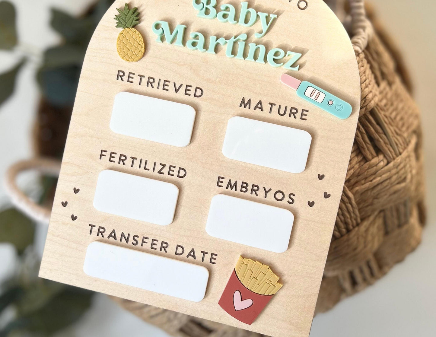 IVF Journey Milestone Sign,Our Journey to Baby Sign,IVF Gift,Fertility Journey Keepsake,Pregnancy Announcement,Our Journey to Baby,