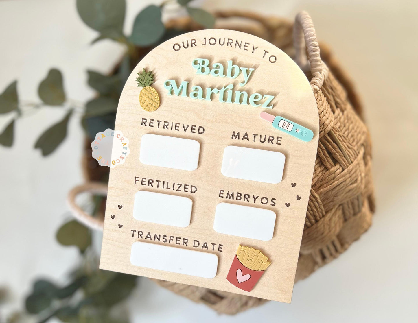 IVF Journey Milestone Sign,Our Journey to Baby Sign,IVF Gift,Fertility Journey Keepsake,Pregnancy Announcement,Our Journey to Baby,