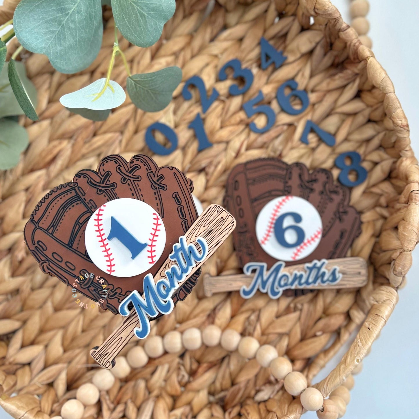 Baseball Milestone Signs, Baby Monthly Milestone Photo Prop, 1-12 Months Baseball Theme, Rookie of the Year Baby Shower Gift, Sports Nursery