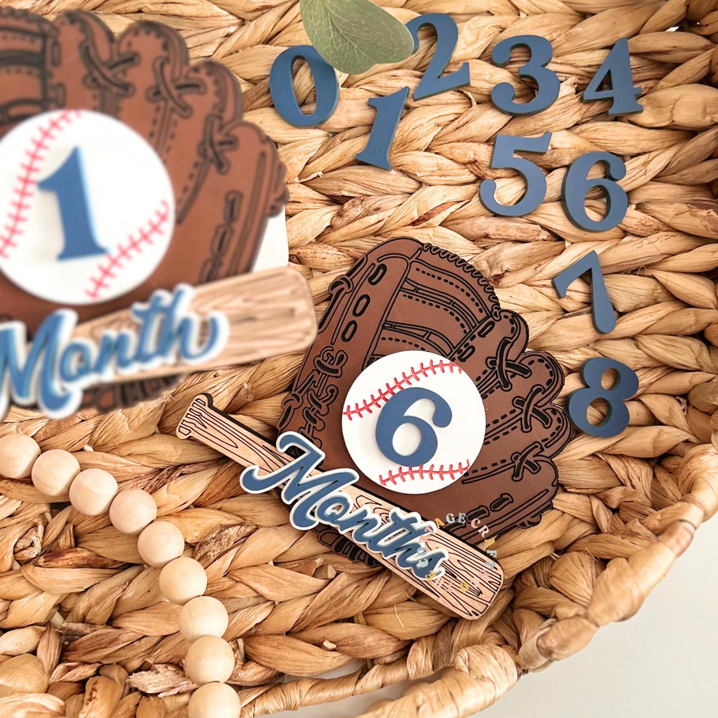 Baseball Milestone Signs, Baby Monthly Milestone Photo Prop, 1-12 Months Baseball Theme, Rookie of the Year Baby Shower Gift, Sports Nursery