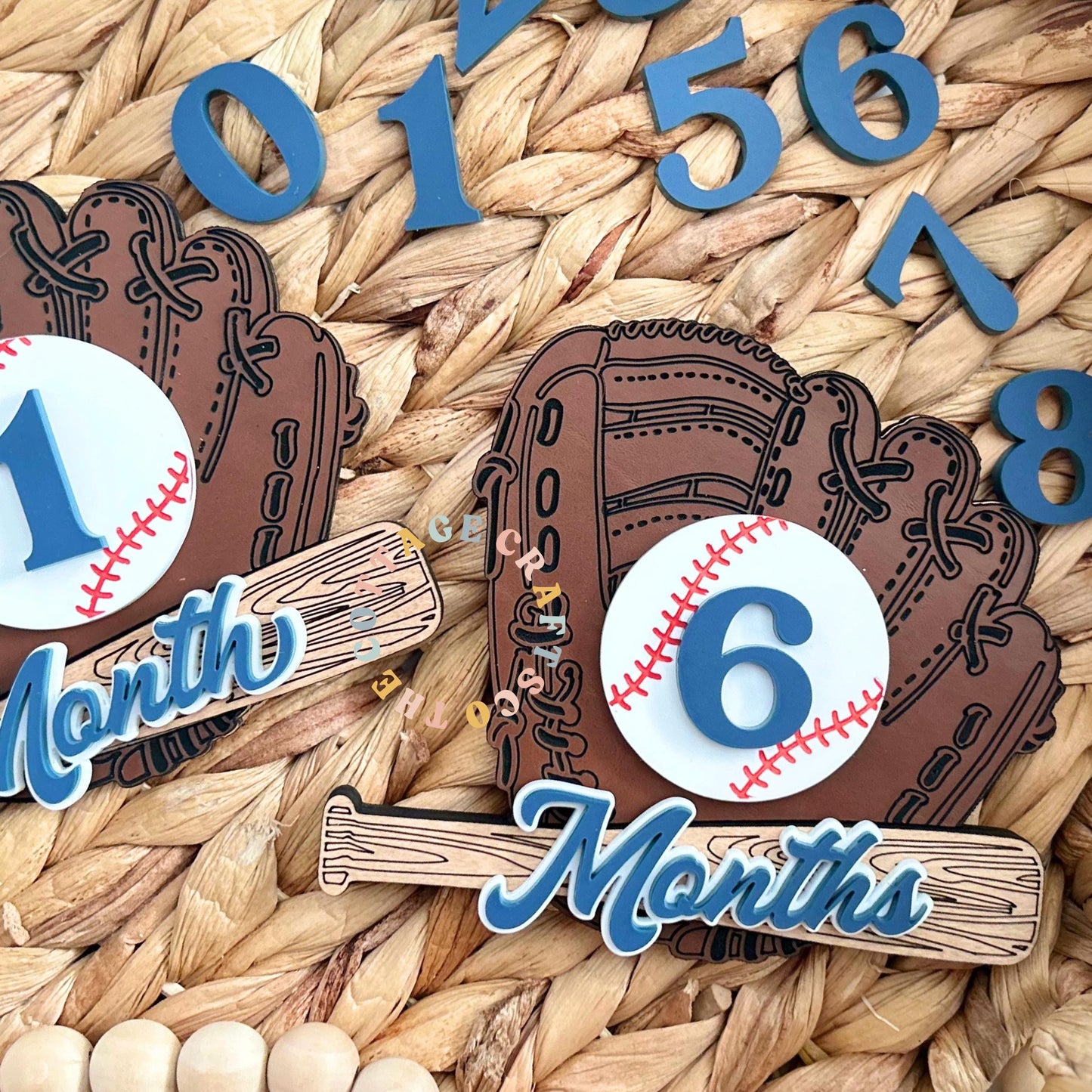 Baseball Milestone Signs, Baby Monthly Milestone Photo Prop, 1-12 Months Baseball Theme, Rookie of the Year Baby Shower Gift, Sports Nursery
