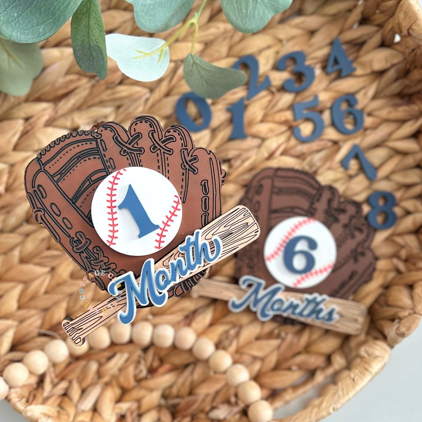 Baseball Milestone Signs, Baby Monthly Milestone Photo Prop, 1-12 Months Baseball Theme, Rookie of the Year Baby Shower Gift, Sports Nursery