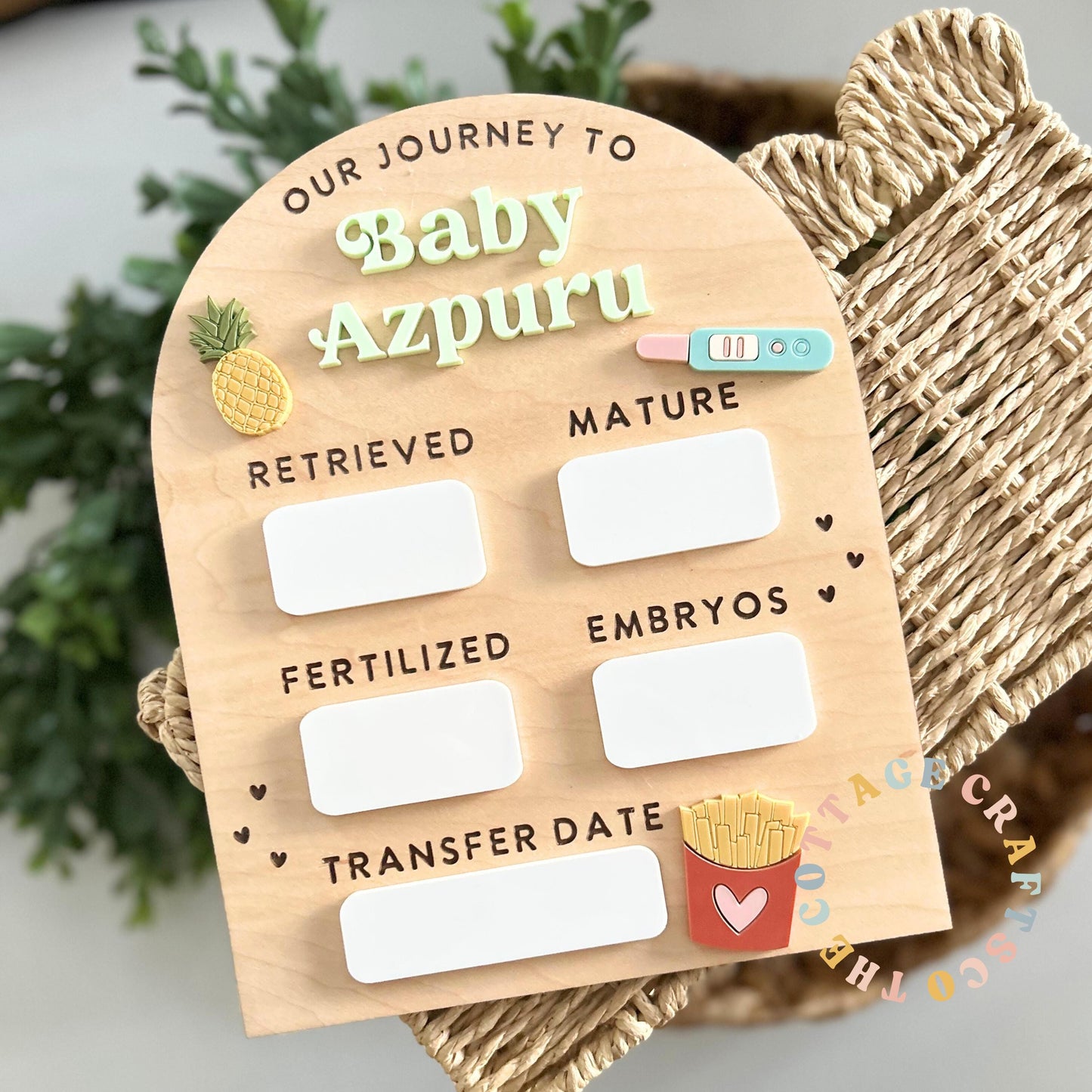 IVF Journey Milestone Sign,Our Journey to Baby Sign,IVF Gift,Fertility Journey Keepsake,Pregnancy Announcement,Our Journey to Baby,