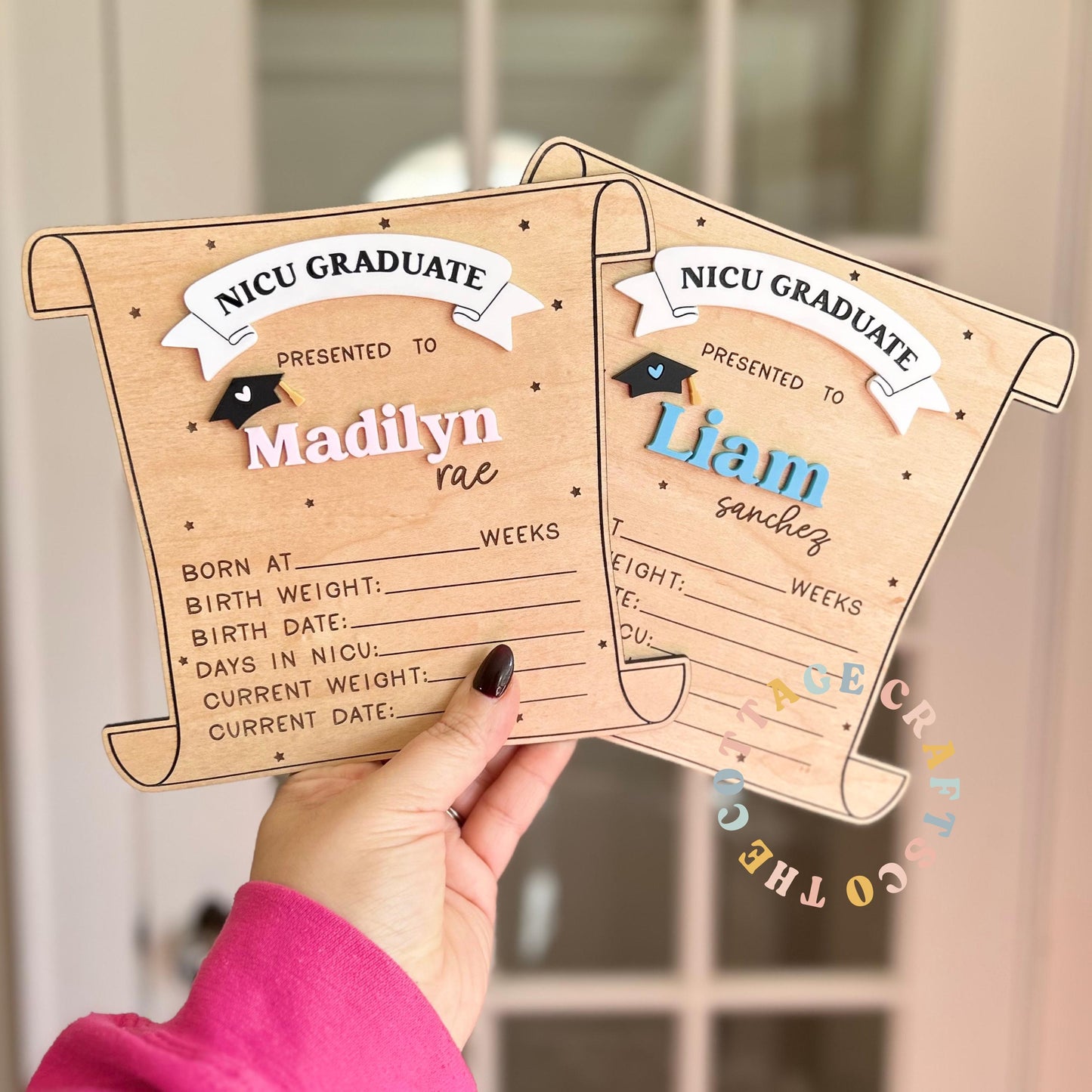 NICU Certificate, NICU Graduate,  nicu sign for Hospital, nicu warrior gift,Newborn Photo Prop, Baby Boy Birth Sign,Sign For New Baby,