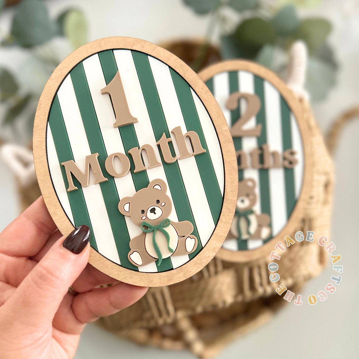 Bear Milestone signs, Birth Announcement, Name Sign,Hi My Name Is,Newborn Photo Prop, Baby Boy Birth Sign, Teddy Bear Baby Sign,